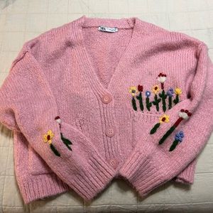 Chunky Knit Embroiders Sweater